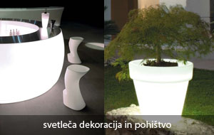 Svetleča dekoracija in pohištvo